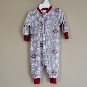 Canadiana super soft grey zip up footless sleeper/footie